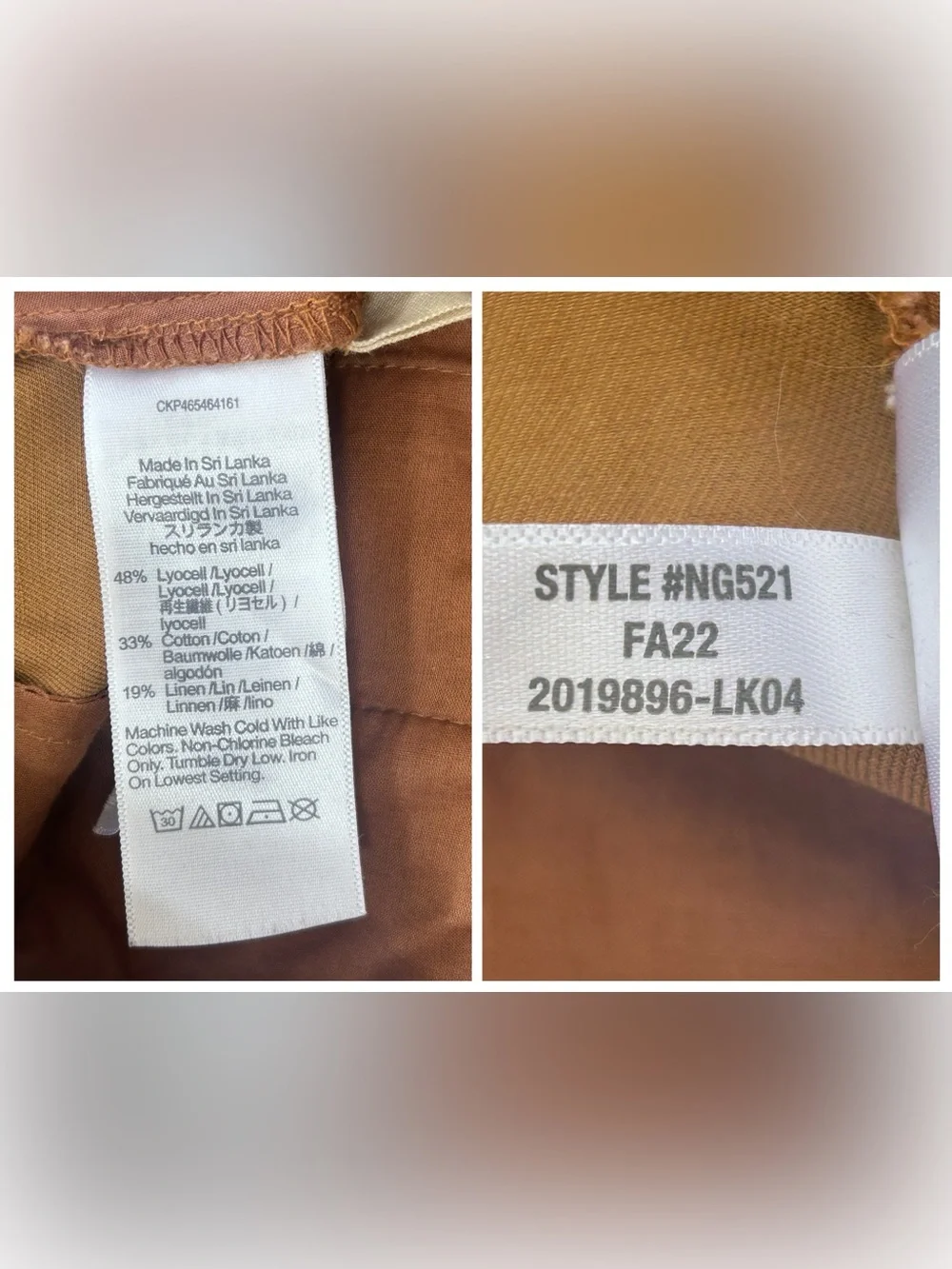 Madewell Harlow High Rise Wide Leg Trouser Pants in Acorn / Warm Brown Size 4 - Picture 16 of 16